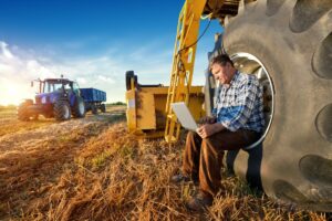 Farmer on laptop